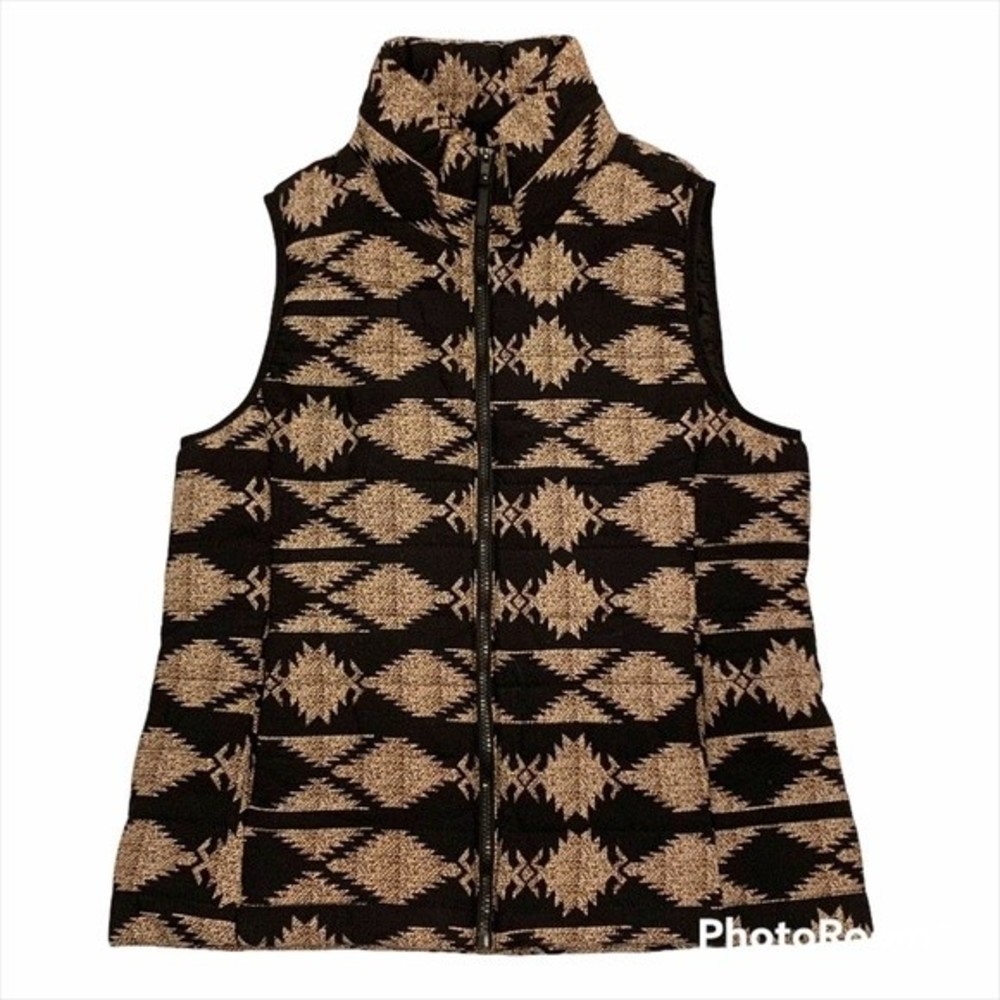 Entro Women’s Aztec Zip Up Vest - Medium